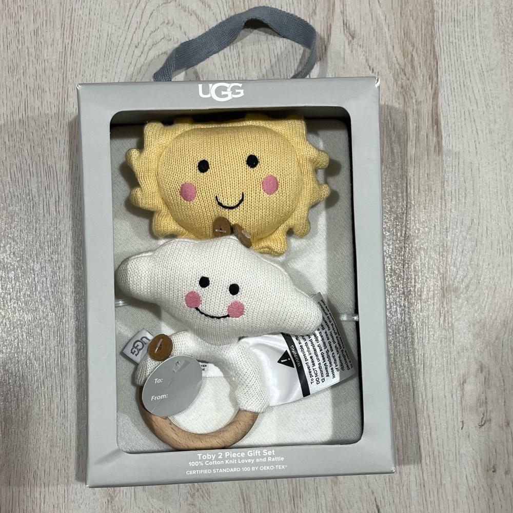 UGG LOVEY & RATTLE SET FOR BABY - Picture 2 of 6